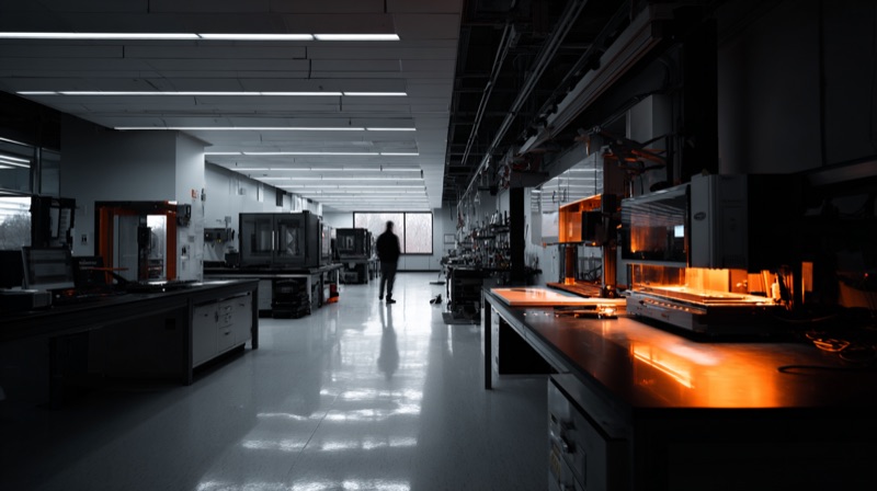 Laboratory with engineer